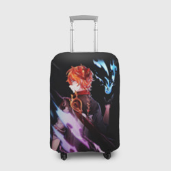 Чехол для чемодана 3D Тарталья - Genshin Impact neon