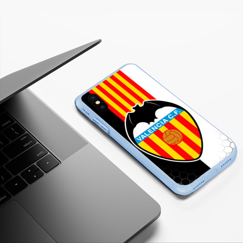 Чехол для iPhone XS Max матовый FC Valencia ФК валенсия, цвет голубой - фото 5