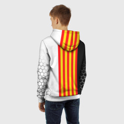 Толстовка с принтом FC Valencia ФК валенсия для ребенка, вид на модели сзади №3. Цвет основы: белый