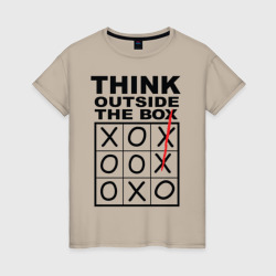 Женская футболка хлопок Think outside the box