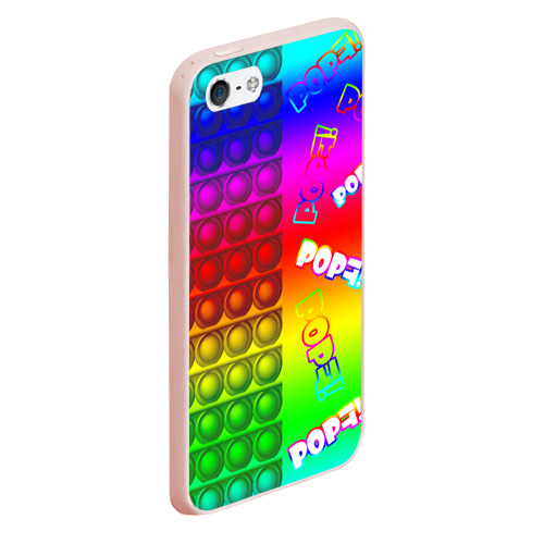 Чехол для iPhone 5/5S матовый POP it!, цвет светло-розовый - фото 3