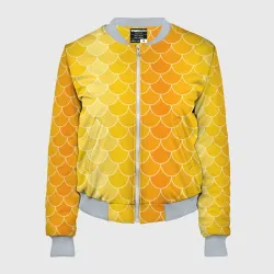 Женский бомбер 3D Желтая чешуя