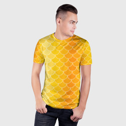 Мужская футболка 3D Slim Желтая чешуя - фото 2