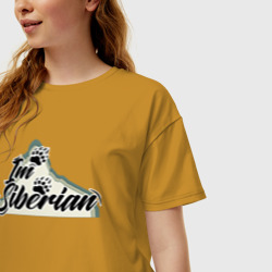 Женская футболка хлопок Oversize Im Siberian - фото 2