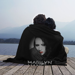 Плед с принтом Marilyn Manson для любого человека, вид спереди №3. Цвет основы: 3d (велсофт)