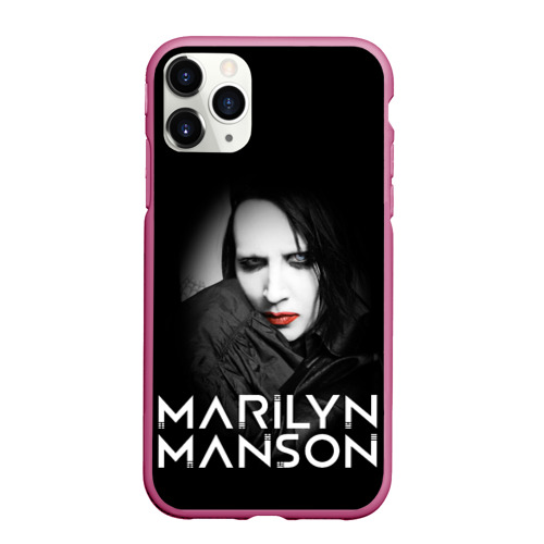 Чехол для iPhone 11 Pro Max матовый Marilyn Manson, цвет малиновый