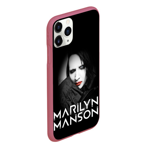 Чехол для iPhone 11 Pro Max матовый Marilyn Manson, цвет малиновый - фото 3