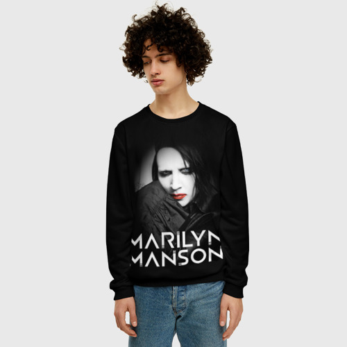 Мужской свитшот 3D Marilyn Manson, цвет черный - фото 3