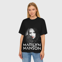 Женская футболка oversize 3D Marilyn Manson - фото 2