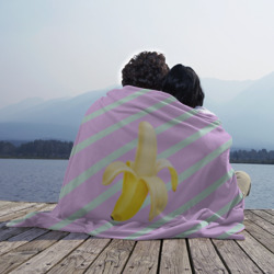 Плед с принтом Банан графический фон для любого человека, вид спереди №3. Цвет основы: 3d (велсофт)