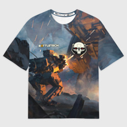 Мужская футболка oversize 3D Battletech warrior