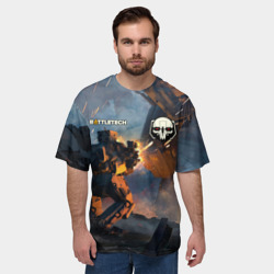 Мужская футболка oversize 3D Battletech warrior - фото 2