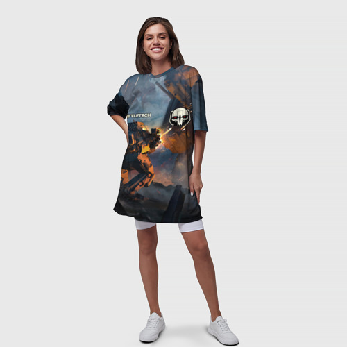 Платье-футболка 3D Battletech warrior, цвет 3D печать - фото 5