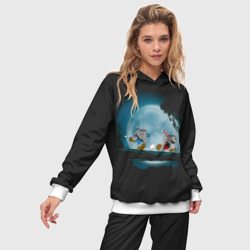 Женский костюм с толстовкой 3D Ночная прогулка - фото 2