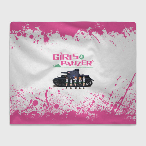 Плед с принтом Девушки и танки Pink, вид спереди №1