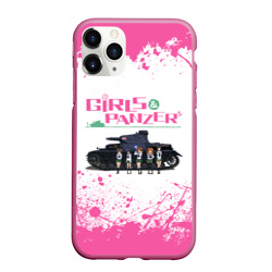 Чехол для iPhone 11 Pro Max матовый Девушки и танки Pink