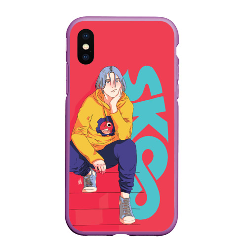 Чехол для iPhone XS Max матовый SK8 the Infinity Langa, цвет фиолетовый