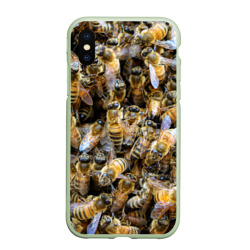Чехол для iPhone XS Max матовый Пчёлы