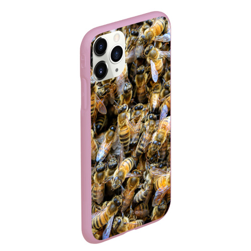 Чехол для iPhone 11 Pro Max матовый Пчёлы, цвет розовый - фото 3