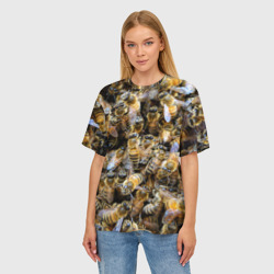 Женская футболка oversize 3D Пчёлы - фото 2