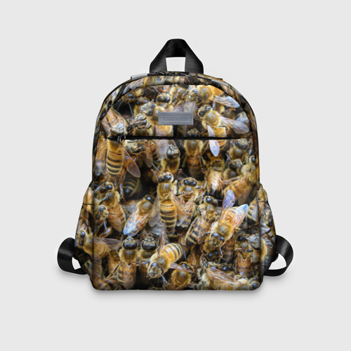 Детский рюкзак 3D с принтом Пчёлы, вид спереди #2