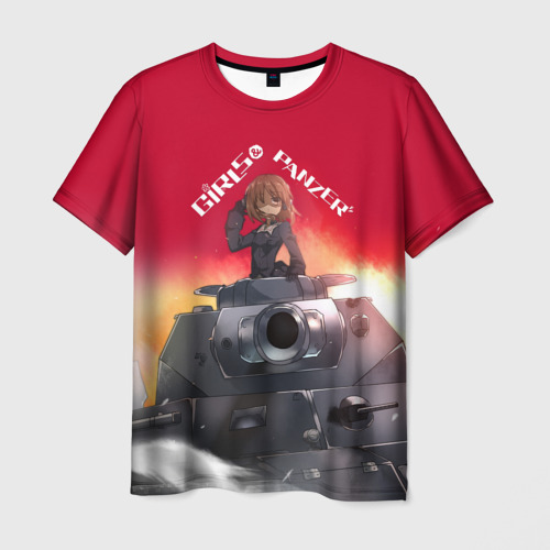 Мужская футболка 3D Girls und Panzer Девушки и танки z, цвет 3D печать