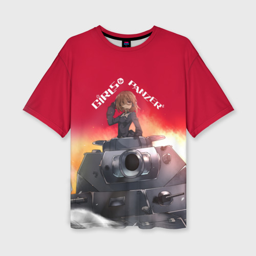 Женская футболка oversize 3D Girls und Panzer Девушки и танки z