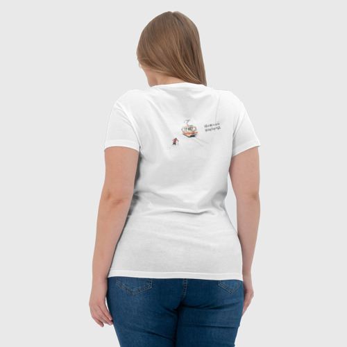 Женская футболка хлопок Нижегородский трамвай, цвет белый - фото 7