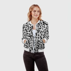 Женский бомбер 3D Каллиграфия calligraphy - фото 2