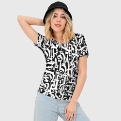 Женская футболка 3D Slim Каллиграфия calligraphy - фото 2