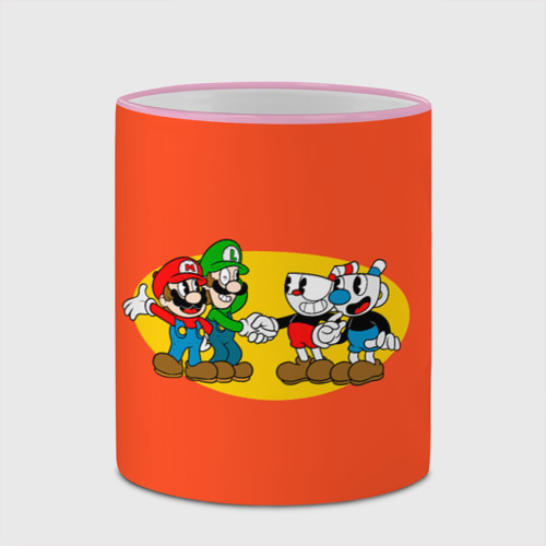 Кружка с полной запечаткой Cuphead x Mario, цвет Кант розовый - фото 4