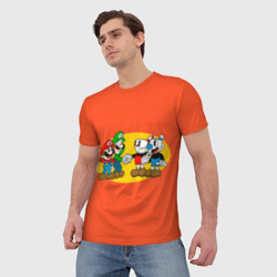Мужская футболка 3D Cuphead x Mario - фото 2