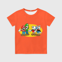 Детская футболка 3D Cuphead x Mario