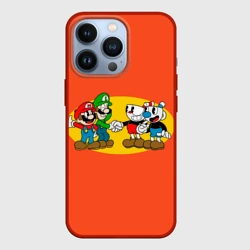 Чехол для iPhone 13 Pro Cuphead x Mario