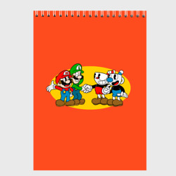 Скетчбук Cuphead x Mario