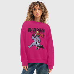 Женский свитшот oversize без начеса хлопок Стальные алхимики Элрик собака - фото 2