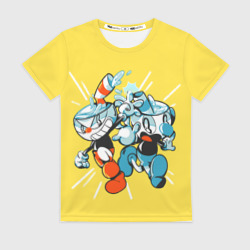 Женская футболка 3D Cuphead bros