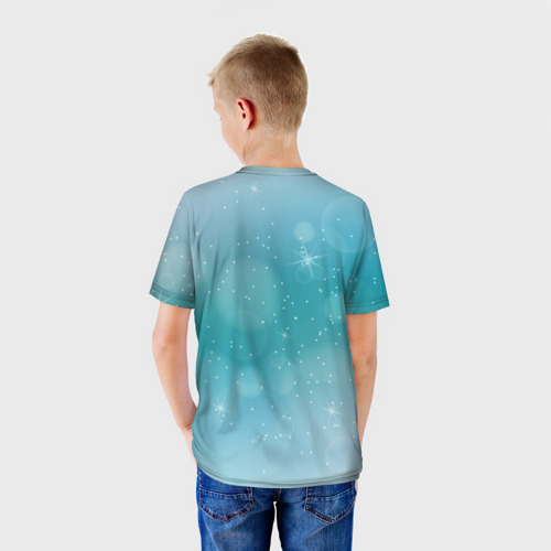 Детская футболка 3D с принтом Олень, вид сзади #2