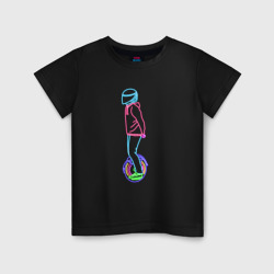 Детская футболка хлопок Neon Unicycle Неоновый байк