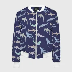 Женский бомбер 3D Акулы разные