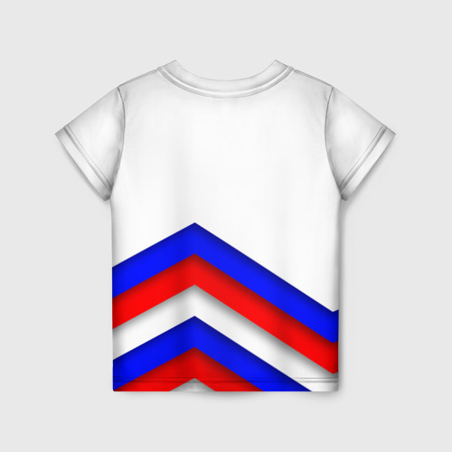 Детская футболка 3D с принтом РОССИЯ | ФОРМА | АБСТРАКТНЫЙ, вид сзади #1