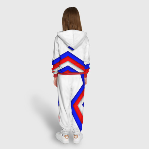 Детский 3D костюм с принтом РОССИЯ | ФОРМА | АБСТРАКТНЫЙ, вид сзади #2