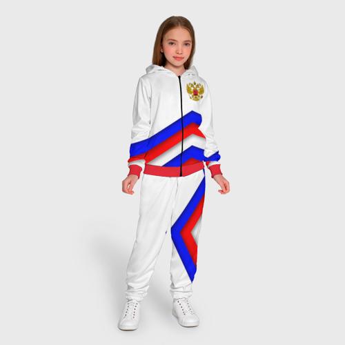 Детский 3D костюм с принтом РОССИЯ | ФОРМА | АБСТРАКТНЫЙ, вид сбоку #3