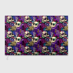 Флаг 3D Психоделика - черепа и грибы