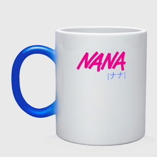 Кружка хамелеон NANA logo, цвет белый + синий