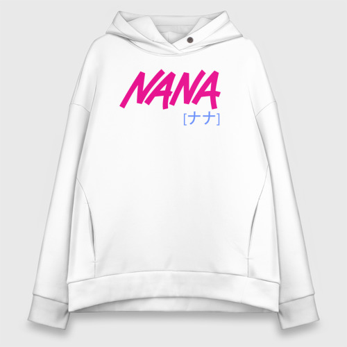 Женское худи Oversize хлопок NANA logo, цвет белый