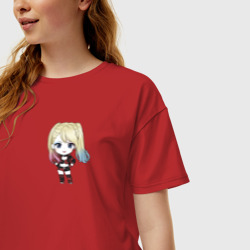 Женская футболка хлопок Oversize Cute Anime Harley Quinn  - фото 2
