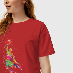 Женская футболка хлопок Oversize Basketball Player - фото 2