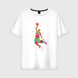 Женская футболка хлопок Oversize Basketball Player