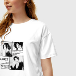 Женская футболка хлопок Oversize Oh wait Sherlock - фото 2